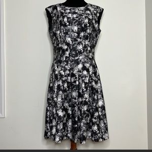 Carolina Herrera black and white watercolor dress